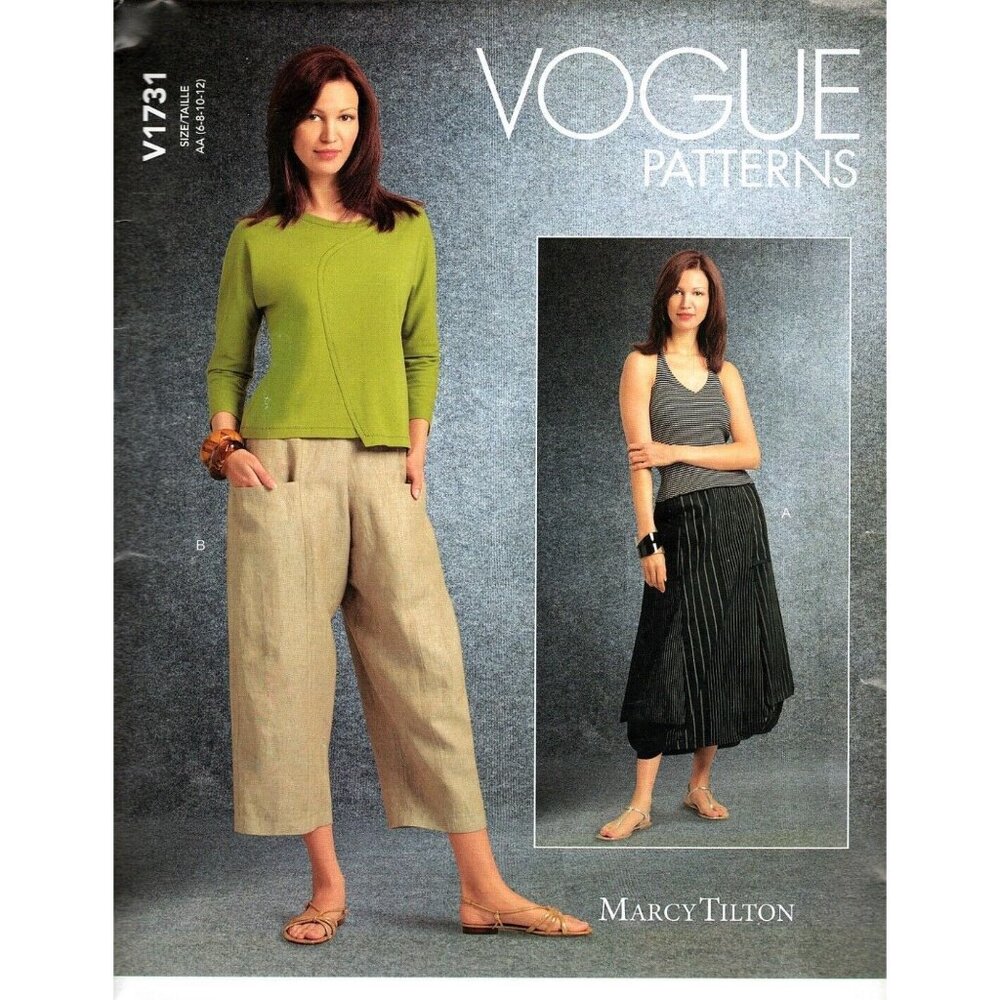 Vogue V1731 Misses 6 to 12 Designer Marcy Tilton Skirts and Pants Sewing Pattern